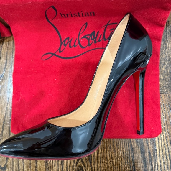 New Christian Louboutin So Kate 120mm Black Patent Leather Size EU 38 US 7.5 - Picture 8 of 17